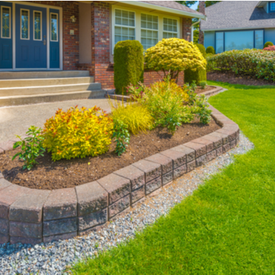 mulch in home front garden